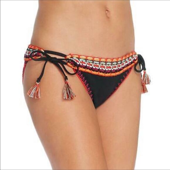 Isabella Rose Other - Isabella Rose NWT Swim Bikini Bottom Black Bohemian Bali Loop Tie Side